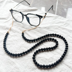 Clove 陈太太同款墨镜链黑色串珠眼镜链网红口罩链挂绳耳机装饰链