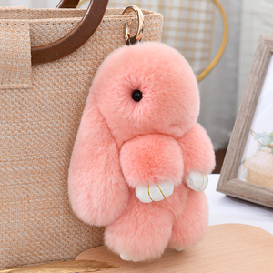 小兔子獭兔毛可爱毛绒公仔装死兔玩偶包包挂件汽车钥匙扣书包挂饰