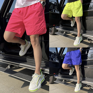 夏季男士新款速干彩色短裤简约百搭宽松透气纯色休闲五分沙滩裤潮