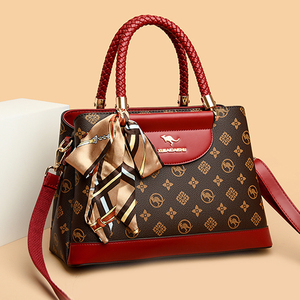 品牌袋鼠真皮手提包包女2024新款时尚大气高级感中年女士送妈妈包