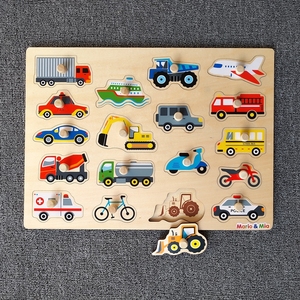 木制拼图动物认知手抓板嵌板配对幼儿益智早教玩具1-3岁宝宝儿童2
