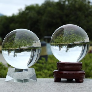 白水晶球摆件透明玻璃球家居装饰品客厅办公室桌送领导高档礼品