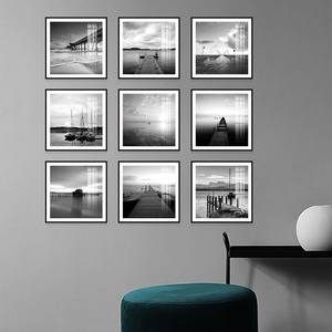 北欧风格现代简约黑白摄影挂画客厅装饰画办公室餐厅酒店墙面壁画