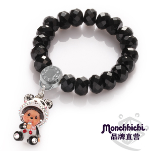 Monchhichi/萌趣趣手链女日韩简约黑天鹅半宝石串珠饰品B021C01