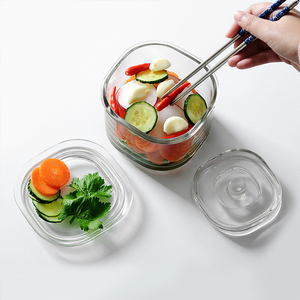 日本厨房泡菜坛子加厚玻璃浅渍罐密封罐家用重石腌制罐 腌菜缸瓶