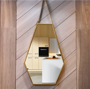 北欧浴室镜菱形卫生间镜子壁挂装饰镜轻奢洗手间化妆镜六边形挂镜