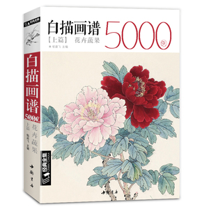 经典全集白描画谱5000例上篇花卉蔬果中国工笔画入门基础画册集 成人手绘临摹勾线名家底稿图大全 入门初自学者零基础教程材杨建飞