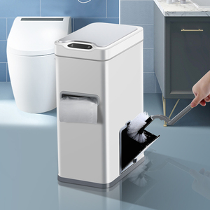 智能感应垃圾桶卫生间家用三合一马桶刷一体厕所自动便纸桶纸篓筒
