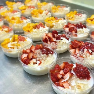 椰子冻打包盒商用水果沙拉冰粉圆碗冷萃酸奶碗高透大号打包杯子