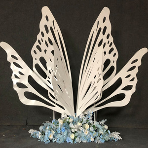 婚庆道具新款雕刻蝴蝶翅膀背景舞台婚礼布景道具用品摆件橱窗装饰