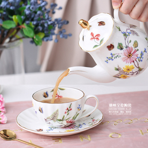 优雅欧式小翠花骨瓷下午茶具小套装咖啡杯陶瓷英式下午茶花茶杯