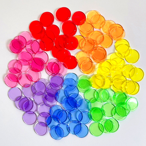 透明塑料彩色圆形小圆片宝宝早教启蒙加减法认知字母数感数学教具