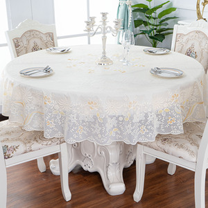 桌布小圆桌防水防烫防油免洗餐桌布家用PVC欧式蕾丝茶几塑料台布