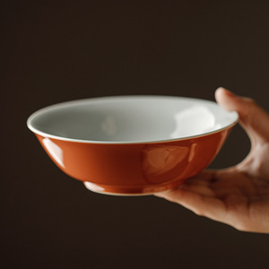 束刻矾红釉小壶承盖碗单托盘底盘干泡盘陶瓷功夫茶具零配茶托纯色