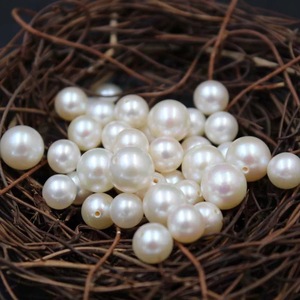 天然淡水珍珠散珠 近正圆可配对颗粒裸珠 2-8mm半孔珍珠diy材料