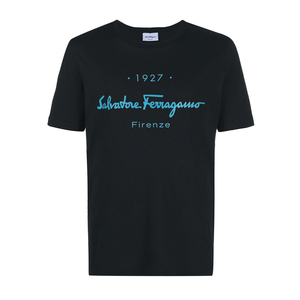 Ferragamo/菲拉格慕新款男士字母logo印花时尚短袖T恤 0743055