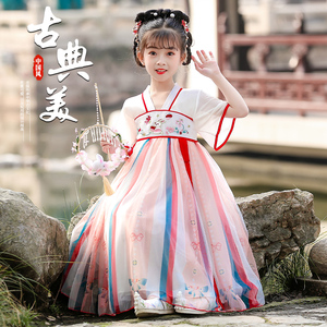 嫦娥服装女童夏秋季玉兔中国风连衣裙古风仙子儿童汉服端午演出服