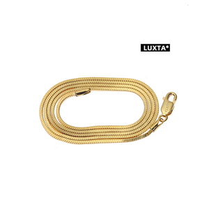 LUXTA s925纯银方蛇骨链金色 嘻哈男项链锁骨链女潮气质高级感