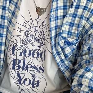 美好商店MeihaoStore能接好运的"Good Bless You"天使夜光长袖T恤