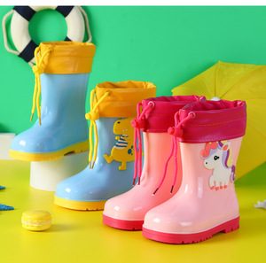 儿童雨鞋加绒防滑宝宝雨靴女童男童鞋小童小孩幼儿大童水鞋雨靴子