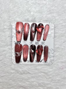【血红玛丽1】血红暗黑系吸血鬼系列概念款纯手绘纯手工穿戴甲