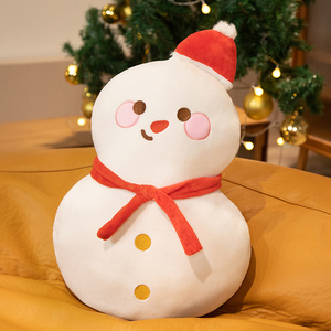 圣诞姜饼人抱枕圣诞树靠垫圣诞节雪人玩偶装饰男女平安夜节日礼物