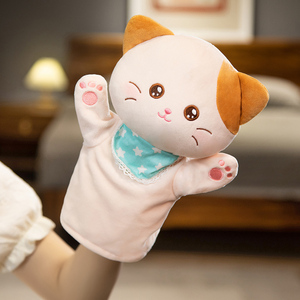 柴犬猫咪手偶玩具动物可张嘴手套安抚玩偶幼儿园故事表演腹语指偶