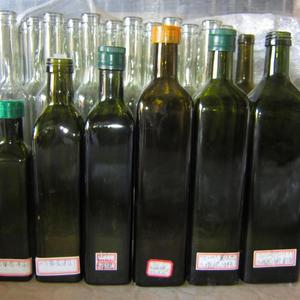方橄榄油瓶250ml500ml750ml1000ml山茶油瓶墨绿色玻璃瓶空包装瓶
