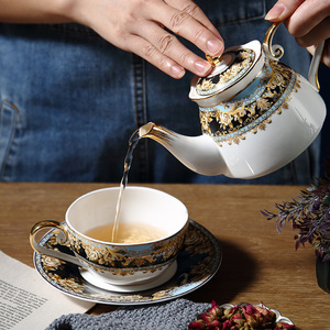 子母壶单人杯壶套装欧式家用下午茶茶壶复古骨瓷咖啡杯一壶一杯