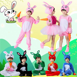 儿童动物演出服中性成人小白兔老鼠猫马兔子服装儿童小兔子演出服