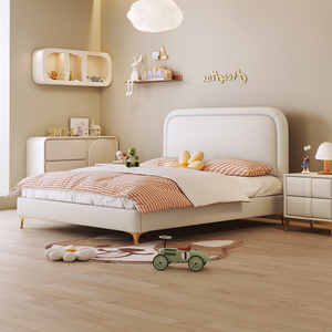 菲玛仕儿童床现代简约1.5m男女孩软包轻奢储物青少年小户型实木床