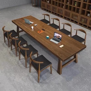 纯实木桌子长方形 松木全实木头桌子复古美式风 田园原木桌子定制