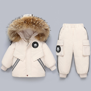 宝宝羽绒服套装男童韩版洋气小童男1-3岁两件套婴儿外套男宝反季