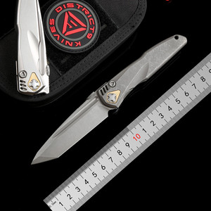 第九区自由20CV钢折叠刀户外战术折刀钛合金刀柄防身收藏锋利刀具