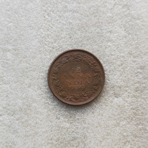 英属印度硬币1939年乔治六世1/12安娜小铜币欧洲钱币保真按图发货
