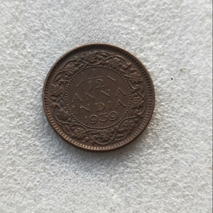 英属印度硬币1939年乔治六世1/12安娜小铜币欧洲钱币保真按图发货