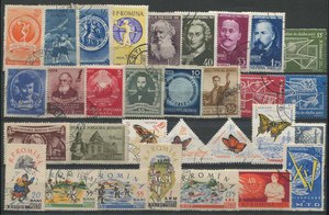 2350：罗马尼亚文学家名人蝴蝶等信销票约30枚部分成套外国邮票D
