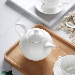 白色家用骨瓷咖啡壶 陶瓷茶壶冷水壶 英式下午茶餐具红茶壶花茶壶