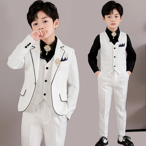 儿童西装套装男童韩版小西服帅气春秋男孩主持人礼服钢琴演出服装