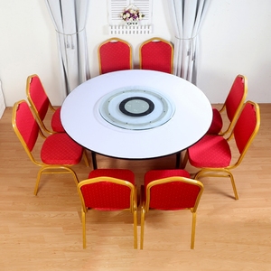伸缩餐桌折叠餐桌饭店大圆桌便携式餐桌椅圆台面折叠酒店餐桌15人