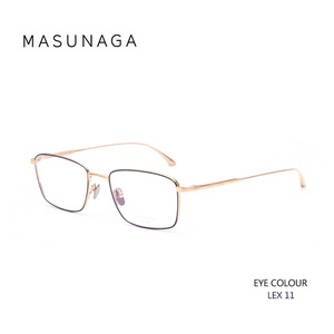 增永眼镜框MASUNAGA专业光学镜架复古纯钛方形超轻男近视镜LEX 11
