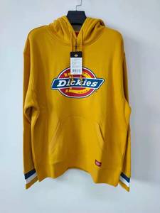 超值特价专柜正品Dickies/蒂克男款拉绒LOGO连帽卫衣DK007028黄色