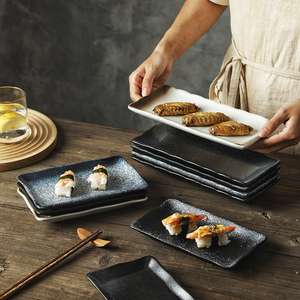 寿司盘长方形平盘陶瓷甜品托盘烤肉餐具日式点心凉菜高级感寿司碟