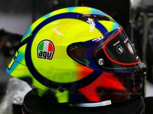 AGV PISTA GP RR 水彩日月罗拉罗西退役限量版摩托碳纤维通勤头盔