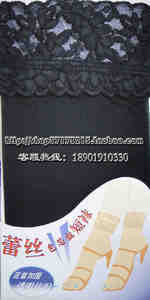 上海发货 纯黑色时尚流行蕾丝花边包芯丝透明短袜 华钟丝袜子专卖