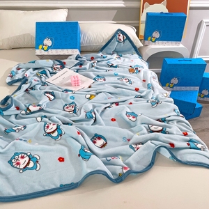 哆啦A梦儿童牛奶绒毛毯小被子冬季小学生午睡毯床上用盖毯沙发毯