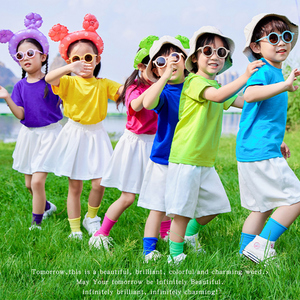 彩色儿童啦啦队演出服幼儿园表演糖果色小学生毕业班服运动会服装