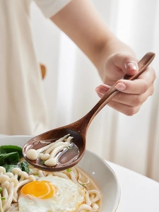 木质干饭勺家用长柄木勺吃播嗦粉勺日式拌饭勺拉面勺子吃饭木汤勺