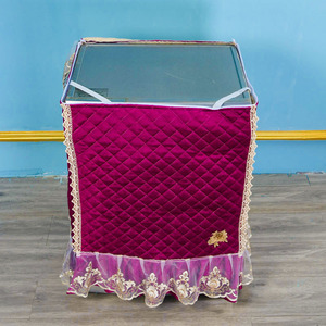 蕾丝全布波轮洗衣机罩防晒可定制欧式全自动布艺粉色防尘罩子包邮