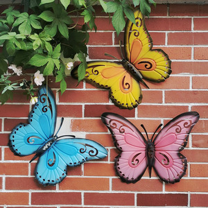 4户外花园装饰庭院院子铁艺蝴蝶挂件幼儿园墙面壁饰阳台室外遮挡